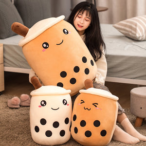 real-life bubble tea cup pillow